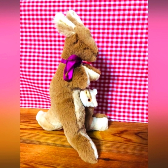 Vintage Stuffed Fur Kangaroo Joey Animal Stuffy Australia Souvenir - Picture 2 of 8